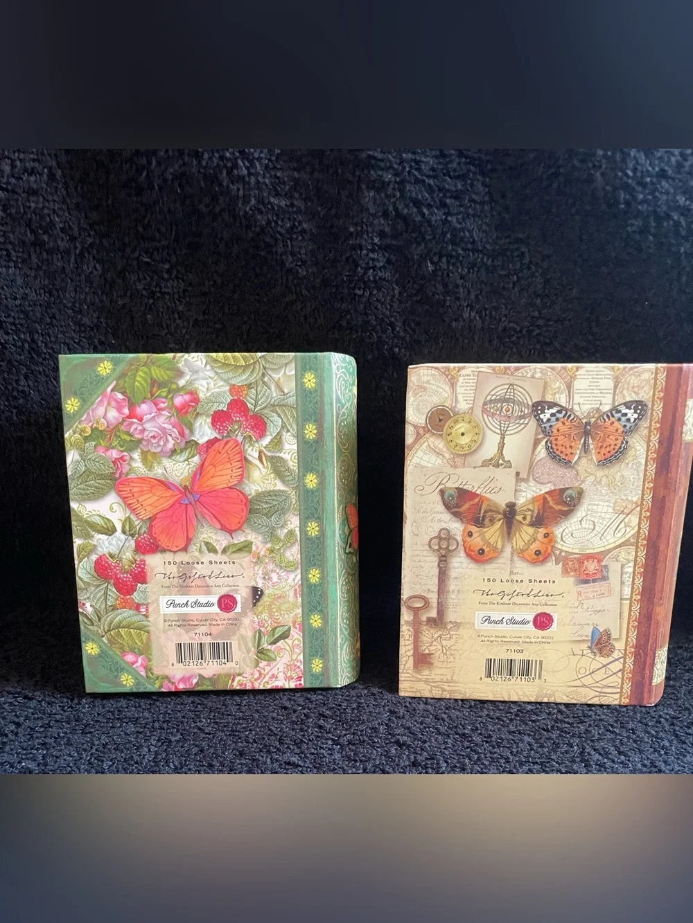 2 Vintage Punch Studio Style Mini Books with Hidden Note Pads